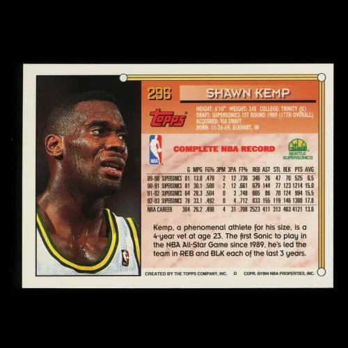 Shawn Kemp 1993-94 Topps Supersonics
