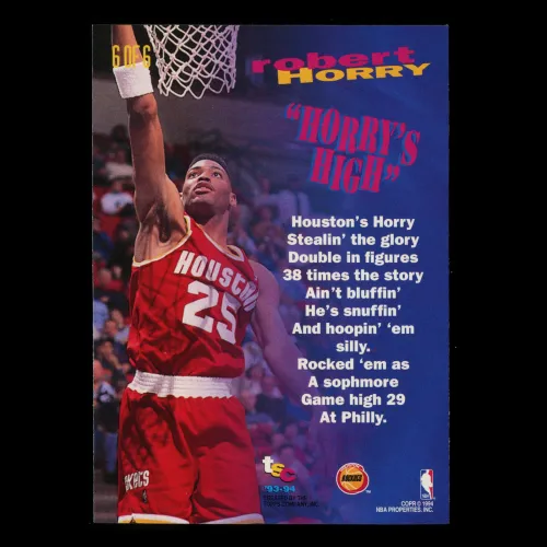 Robert Horry 1993-94 Topps Stadium Rim Rockers Rockets