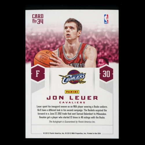 Jon Leuer 2012-13 Prestige Prestigious Picks Signatures Cavaliers