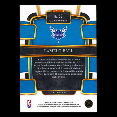 LaMelo Ball 2023-24 Select Blue Hornets