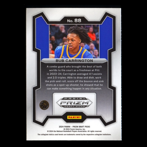 Bub Carrington RC 2024-25 Panini Prizm Draft Picks Rookie Panthers