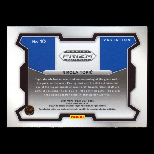 Nikola Topic RC 2024-25 Panini Prizm Draft Picks Variation Rookie Mega
