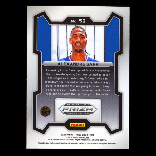 Alexandre Sarr RC 2024-25 Panini Prizm Draft Picks Rookie Wildcats