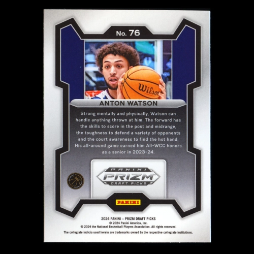 Anton Watson RC 2024-25 Panini Prizm Draft Picks Rookie Bulldogs