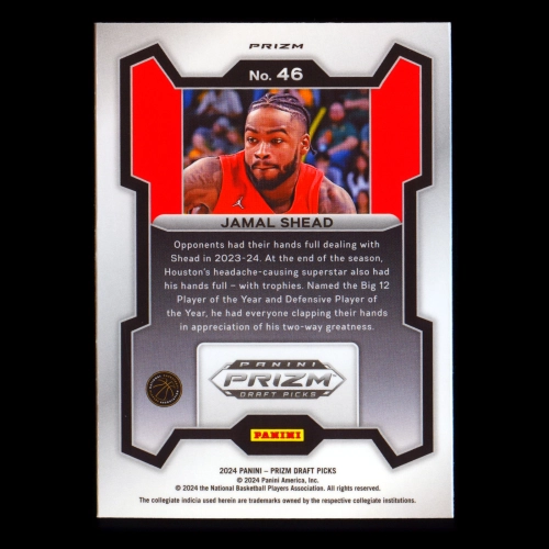 Jamal Shead RC 2024-25 Panini Prizm Draft Picks Purple Wave Rookie Cougars