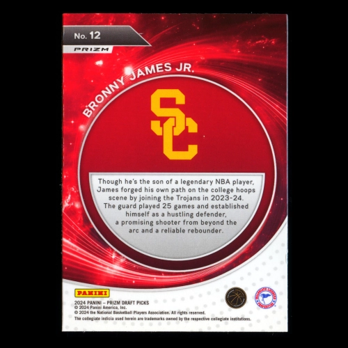 Bronny James Jr. RC 2024-25 Prizm Draft Picks Student Orientation Rookie Trojans