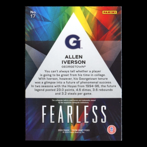 Allen Iverson 2024-25 Panini Prizm Draft Picks Fearless Bulldogs