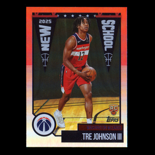 Tre Johnson III RC 2025-26 Topps New School Rookie Wizards