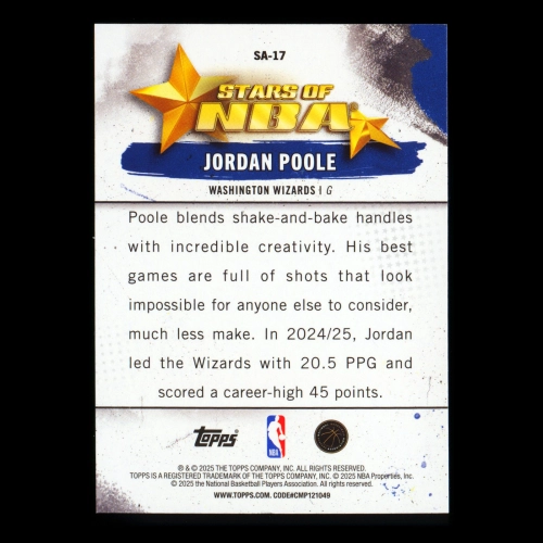 Jordan Poole 2025-26 Topps Stars of the NBA Wizards