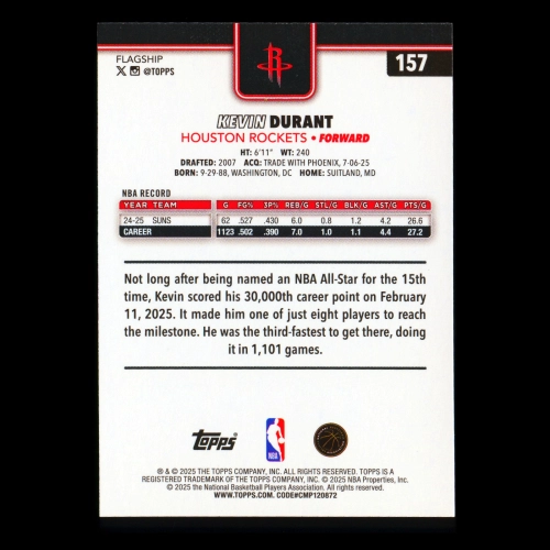 Kevin Durant 2025-26 Topps Rockets