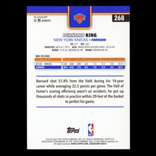 Bernard King 2025-26 Topps Knicks