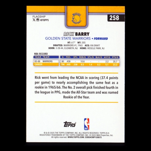 Rick Barry 2025-26 Topps Warriors