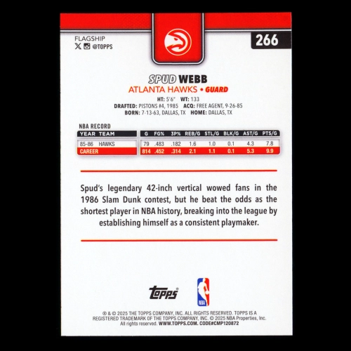 Spud Webb 2025-26 Topps Hawks
