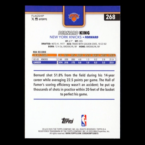 Bernard King 2025-26 Topps Knicks