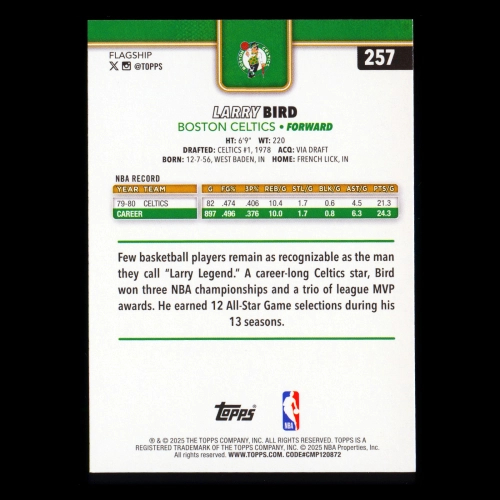 Larry Bird 2025-26 Topps Celtics