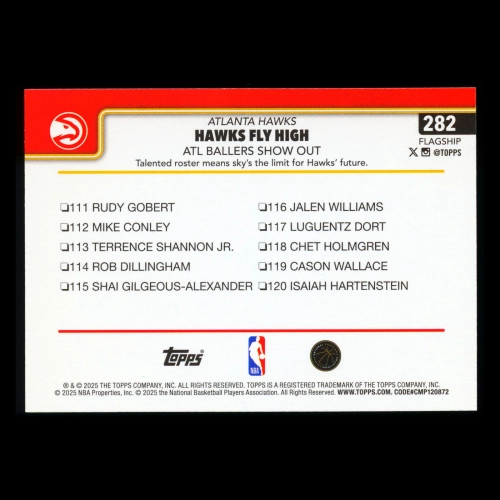 Trae Young 2025-26 Topps Checklist Hawks