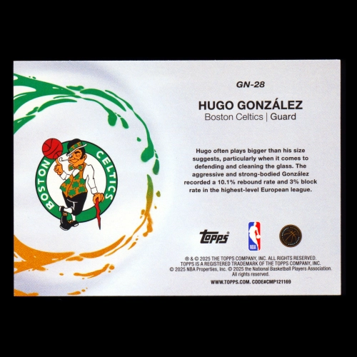 Hugo Gonzalez RC 2025-26 Topps Generation Now Rookie Celtics