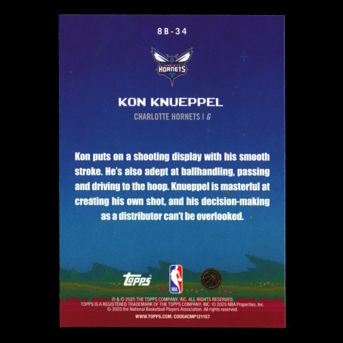 Kon Knueppel RC 2025-26 Topps 8-Bit Ballers Rookie Hornets