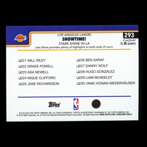 Austin Reaves - LeBron James 2025-26 Topps Diamante Checklist Lakers