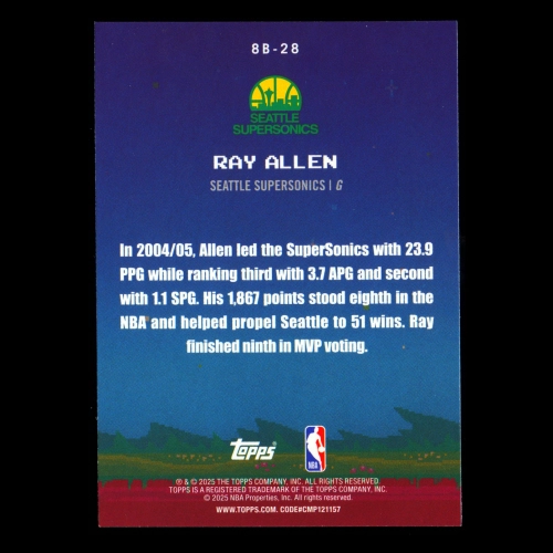 Ray Allen 2025-26 Topps 8-Bit Ballers Supersonics