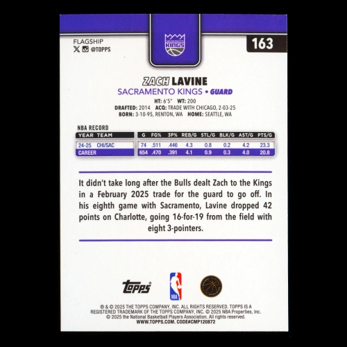 Zach LaVine 2025-26 Topps Diamante Kings