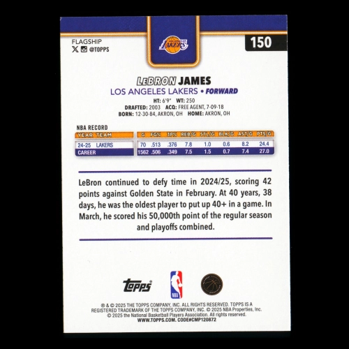 LeBron James 2025-26 Topps Lakers