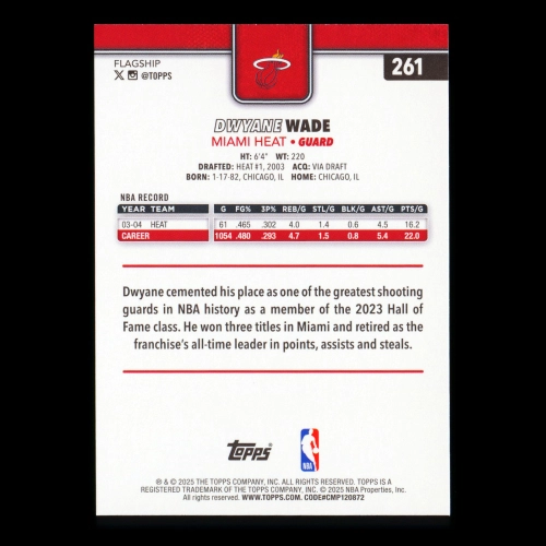 Dwyane Wade 2025-26 Topps Heat