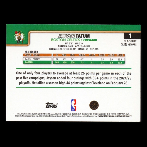 Jayson Tatum 2025-26 Topps Celtics