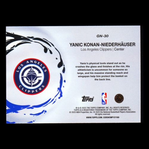 Yanic Konan-Niederhauser RC 2025-26 Topps Generation Now Clippers