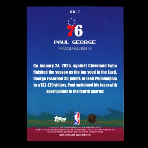 Paul George 2025-26 Topps 8-Bit Ballers 76ers