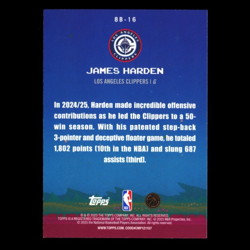 James Harden 2025-26 Topps 8-Bit Ballers Clippers