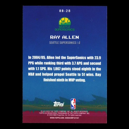 Ray Allen 2025-26 Topps 8-Bit Ballers Supersonics