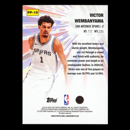 Victor Wembanyama 2025-26 Topps Power Players Spurs