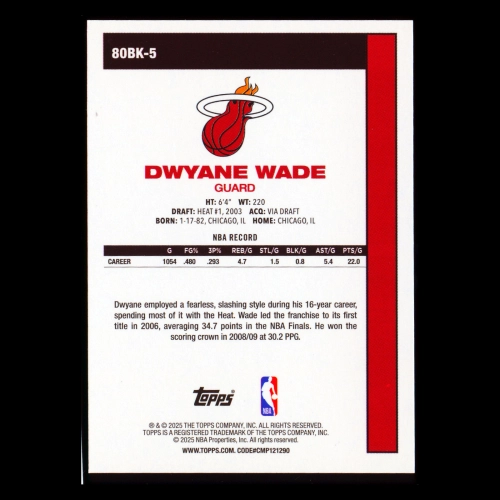 Dwyane Wade 2025-26 Topps '80-81 Topps Heat