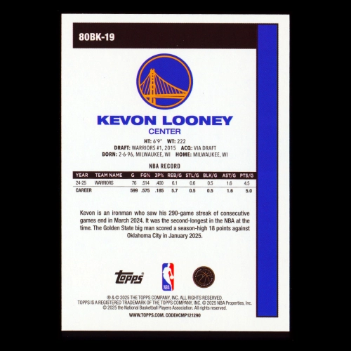 Kevon Looney 2025-26 Topps '80-81 Topps Warriors
