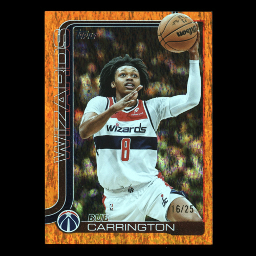 Bub Carrington 2025-26 Topps Orange Holo Foil Wizards 16/25