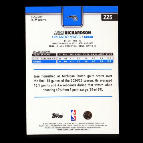 Jase Richardson RC 2025-26 Topps Rookie Magic
