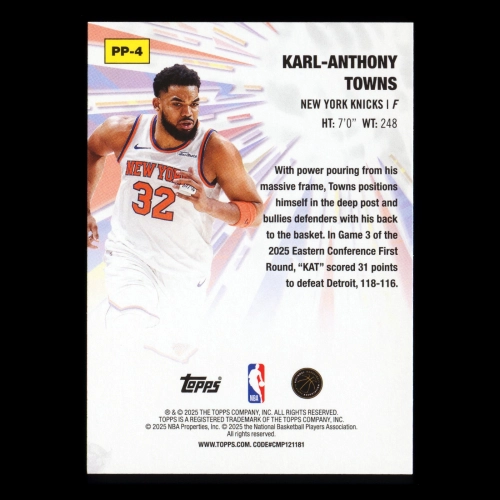 Karl-Anthony Towns 2025-26 Topps Power Players Knicks