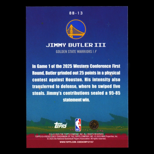 Jimmy Butler III 2025-26 Topps 8-Bit Ballers Warriors