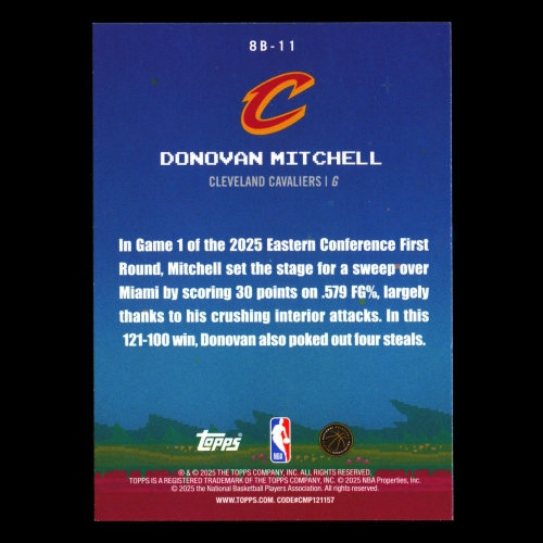 Donovan Mitchell 2025-26 Topps 8-Bit Ballers Cavaliers