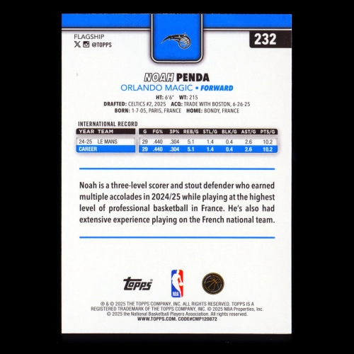 Noah Penda RC 2025-26 Topps Rookie Magic