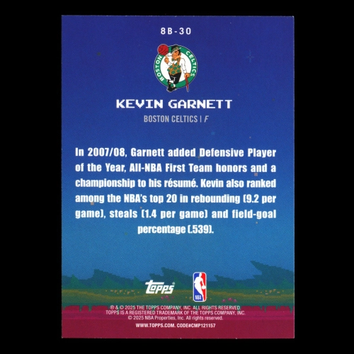 Kevin Garnett 2025-26 Topps 8-Bit Ballers Celtics