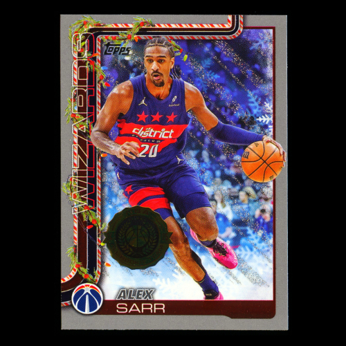 Alex Sarr 2025-26 Topps Holiday Glitter Holiday Wizards