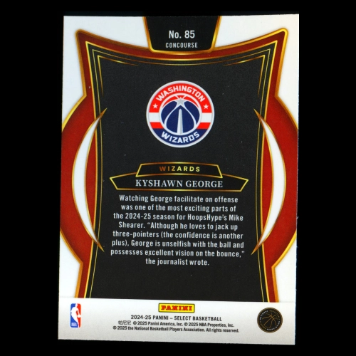 Kyshawn George RC 2024-25 Select Blue Rookie Wizards