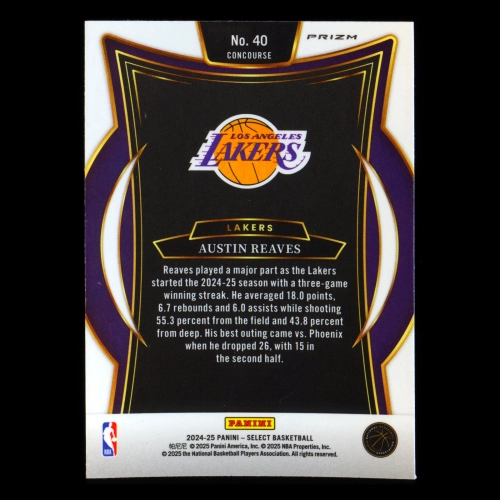 Austin Reaves 2024-25 Select Green White Purple Prizm Lakers