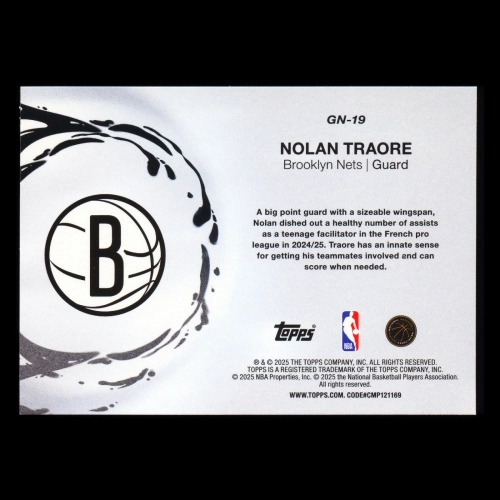 Nolan Traore RC 2025-26 Topps Generation Now Rookie Nets