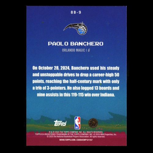 Paolo Banchero 2025-26 Topps 8-Bit Ballers Holo Foil Hawks