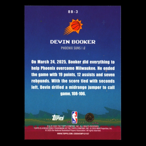 Devin Booker 2025-26 Topps 8-Bit Ballers Suns