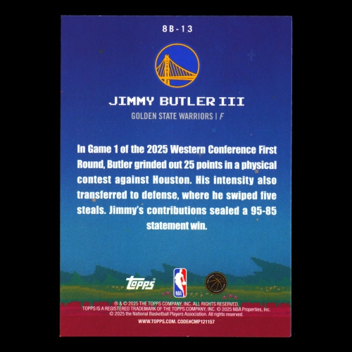 Jimmy Butler III 2025-26 Topps 8-Bit Ballers Warriors