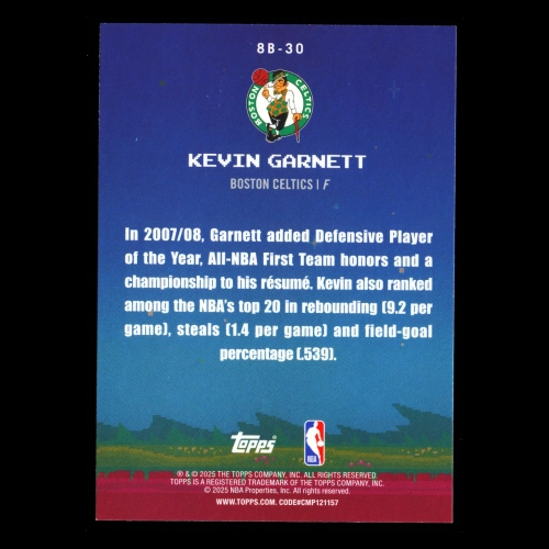 Kevin Garnett 2025-26 Topps 8-Bit Ballers Celtics